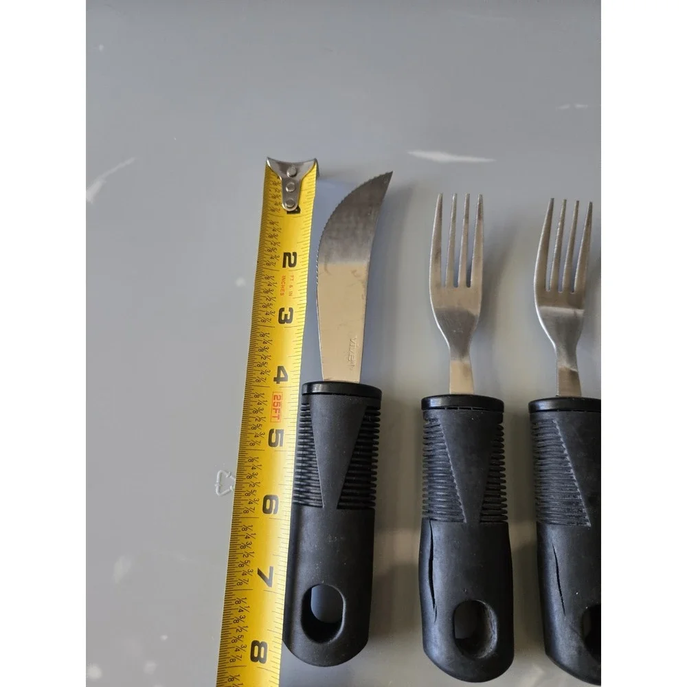 VIVE Weighted Adaptive Silverware Set Easy Grip Handles Arthritis Disability Aid